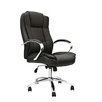 Silla de Oficina Ergonómica Marcus Negro Cuero Presidente Ofideas